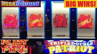 BIG WINS! Found an Awesome old 5 Reel slot! Tripel Hot Ice + Ruby Fire + MEGADIAMOND slot play!