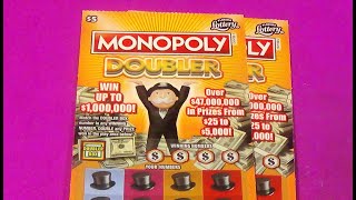 SOOD 1145: TWO $5 MONOPOLY DOUBLER Florida Lottery Scratch Tickets