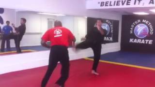 Master Marco Sies trains kickboxing #1 Contender Derek Watson