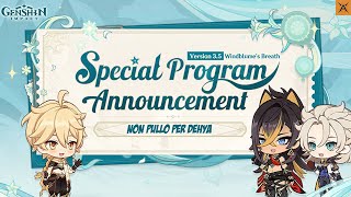 GENSHIN IMPACT PATCH 3.5 LIVESTREAM ITA - CODICI PRIMOGEMS, DEHYA, MIKA, ALBEDO E?