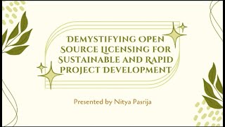 Demystifying Open Source Licensing for Sustainable and Rapid Project Developmentc #Hack4BioHeritage