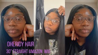 INSTALL 30” STRAIGHT AMAZON FRONTAL WIG | VERY AFFORDABLE ✨ #lacewig #amazon