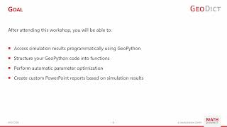 Workshop 2023: GeoPy for advanced users (Part 1) using GeoDict 2023