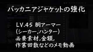 DDON攻略 | LV.45 バッカニアジャケットの強化 (必要素材,回数目安などメモ動画)(シーカー,ハンター)