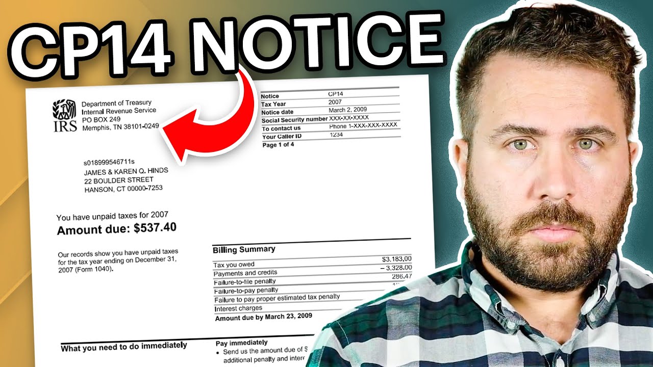 CP14 Notice From The IRS EXPLAINED: What It Is And What To Do! - YouTube