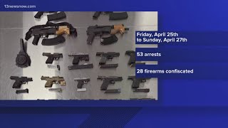 53 arrests, 200 hundred criminal charges made in 48 hours in Virginia Beach