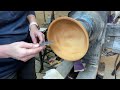 woodturning cherry bowl very punky