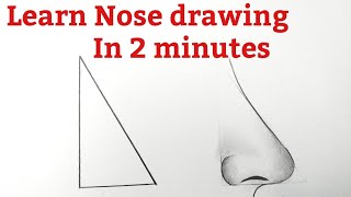 How to draw a nose easy(Side view)Nose drawing easy step by step tutorial for beginners pencil