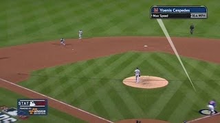 LAD@NYM Gm3: Statcast shows Cespedes' speed down line