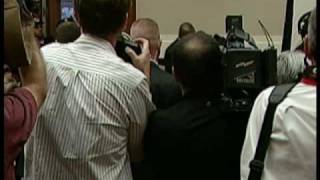 Protester Disrupts BP Hearings