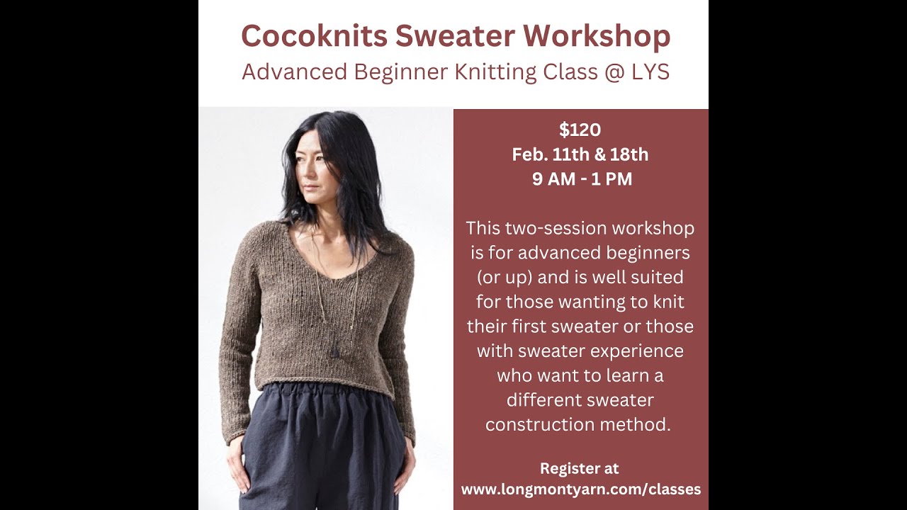 CocoKnits Sweater Workshop With Cheryl! - YouTube