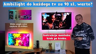 Jak zrobić Ambilight do każdego telewizora za 92 złote? Czy warto montować taśmy led do telewizora?