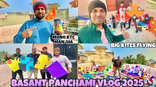 Basant Panchami Vlog 2025🔥Big Kite Flying|MONO KTC Manjha|Kite Fighting|Kite Looting|Kites Vlog 2025