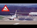 Extremer Sturm Eberhard bis 120 km/h am Düsseldorf Airport - Crosswind und durchstartende Flugzeuge