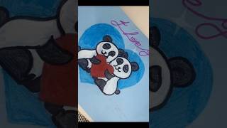 Make cute mini panda| love panda art #aesthetic #diy #art #craft #panda #youtube #shorts #cutepanda