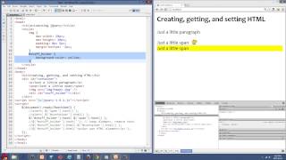 Beginner jQuery Tutorial 14 - Creating, getting, and setting HTML