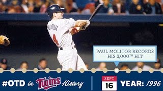 Sept. 16, 1996, Molitor gets hit No. 3,000