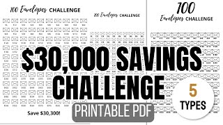$30,000 Savings Challenge Printable (PDF)