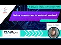 Write a Java program for sorting of numbers (Core Java Interview Question #472)