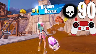 90 Elimination Solo Squads Gameplay "Zero Build" Wins (NEW Fortnite Chapter 4)