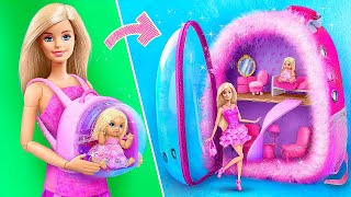 Barbie's Dollhouse in a Backpack / 30 Hacks and Crafts