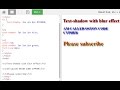 CSS3 text shadow property  -- W3Schools Editor