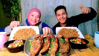 تحدي علي السمك البلطي🐟🐟🐟🐟 والأرز الصياديه والسلطه 🥗🐟