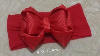 Como fazer laço mil faces com fita de gorgurão Diy ,Tutorial ,Pap By Iris Lima