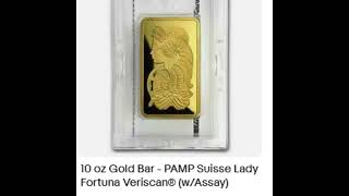 10 oz Gold Bar - PAMP Suisse Lady Fortuna Veriscan® (w/Assay)