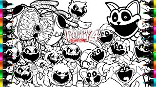 YARNABY and Nightmare Critters vs Smiling Critters / Poppy Playtime Chapter 4 Coloring Pages / NCS