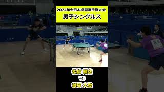 【全日本卓球2024】バックハンドの安定感がえぐい松島選手！！【篠塚大登vs松島輝空】#shorts #short #卓球#pingpong