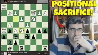 Kramnik's positional sacrifice backfires under time pressure!!