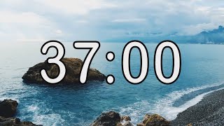 37 minute timer with Calm and Soft Music and sea wave cinematic background