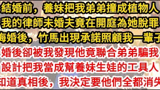 結婚前，養妹把我弟弟撞成植物人。我的律師未婚夫竟在開庭為她脫罪。悔婚後，竹馬出現承諾照顧我一輩子。婚後卻被我發現他竟聯合弟弟騙我。設計把我當成幫養妹生娃的工具人知。道真相後，我決定要他們全都消失