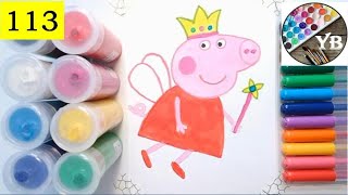 How to draw a little fairy? | Peppa Pig | Kids Watercolors | Painting Teaching [YB Art Studio #113]