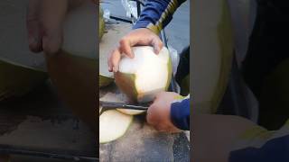 Slice the coconut with a super sharp #shorts #streetfood #viral #coconut #asmr