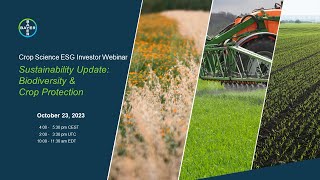 Bayer Crop Science ESG Investor Webinar October 23, 2023
