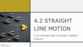 4.2 Straight line motion