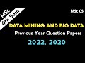 Data Mining and Big Data Previous Year Question Papers MSc Final Year 4th Semester Exams PGExams2023