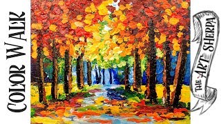 Color Walk Forest Easy Acrylic painting techniques step by step for beginners | TheArtSherpa