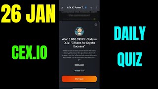 Cex.io Quiz Answers 26 January | Cex.io Daily Quiz | Cex io daily combo | Cex.io daily quiz answer