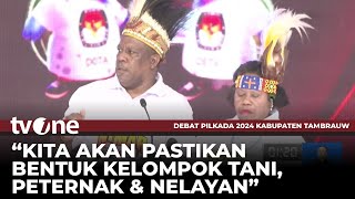 Begini Cara Menekan Angka Kemiskinan Ala Paslon No 4 di Pilbup Tambrauw | Debat Pilkada 2024 tvOne