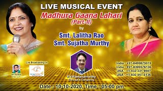 Live Musical Event - Madhura Gaana Lahari part 2 || Live || trinet Live TV