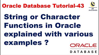 String or Character Functions in Oracle explained with various Examples || Oracle Database Tutorial