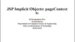 JSP Implicit Objects: pageContext