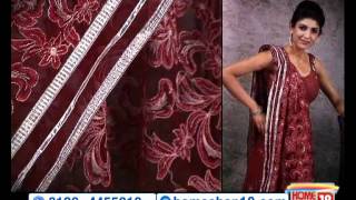 HomeShop18.com - Designer Net Saree with Embroidery by Aanya