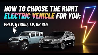 How to Choose Right Electric Vehicle for You PHEV vs Hybrid EV or BEV Everything You Need to Know
