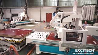 EXCITECH CNC/woodworking machine/panel furniture product line/NESTING WITH AUTO LABELING