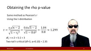 11.6 Correlations - Non-parametric: Spearman's rho and Kendall's tau
