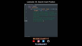 Leetcode 35. Search Insert Position in Python | Python Leetcode | Python Coding Tutorial | ASMR